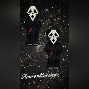 Flat Beaded Scream earrings